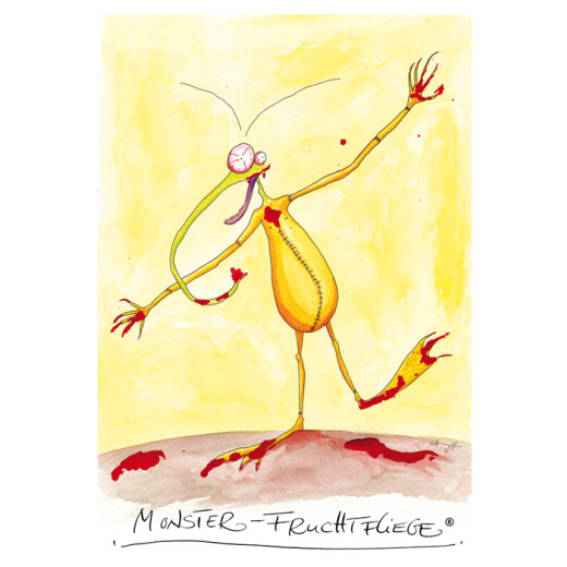 Monster-Fruchtfliege Postkarte