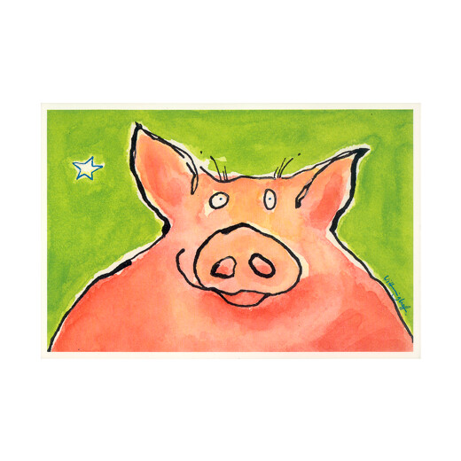 Schwein gehabt | Postkarte