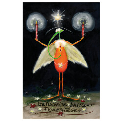 Geflügelte Jahresend-Fruchtfliege Postkarte