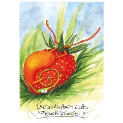 Leidenschaftliche Fruchtfliege Postkarte