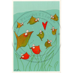 Verliebte Fische Postkarte / FISCH04