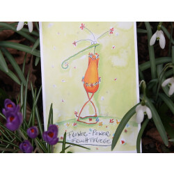 Flower-Power-Fruchtfliege Postkarte