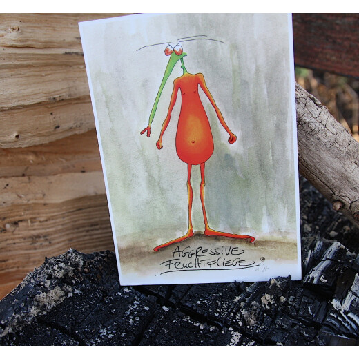 Aggressive Fruchtfliege Postkarte