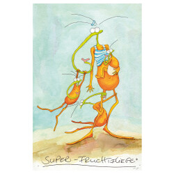 Super-Fruchtfliege Postkarte