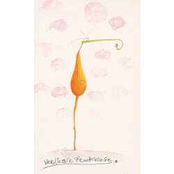 Verliebte Fruchtfliege Postkarte