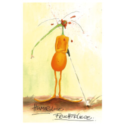 Humorlose Fruchtfliege Postkarte