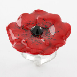 Damenring mit rotem Mohn - Joli coquelicot von Taratata