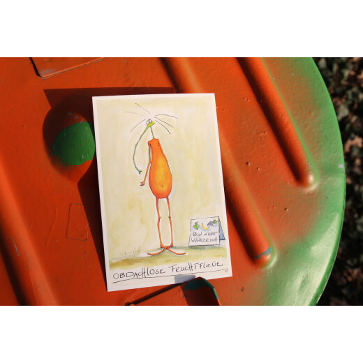 Obdachlose Fruchtfliege Postkarte