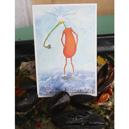 Nanü-Fruchtfliege Postkarte