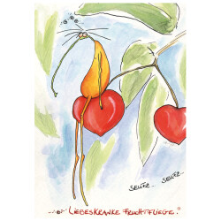 Liebeskranke Fruchtfliege Postkarte