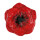 Damenbrosche mit roter Mohnblume - Taratata Joli coquelicot - Versilbertes Hartzinn, glänzende Farbe und strahlender Strass