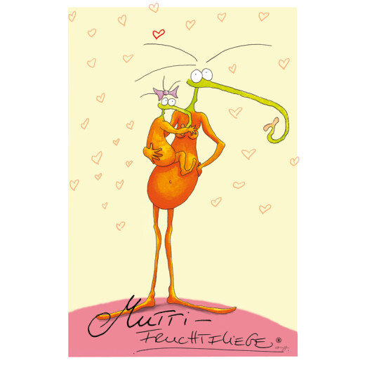 Mutti-Fruchtfliege Postkarte