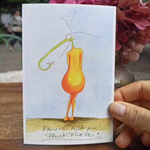Postkarte "Kannst-Mich-Am! Fruchtfliege"