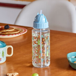 Trinkflasche für Kinder - Happy Forest Eichhörnchen Blau von Rice
