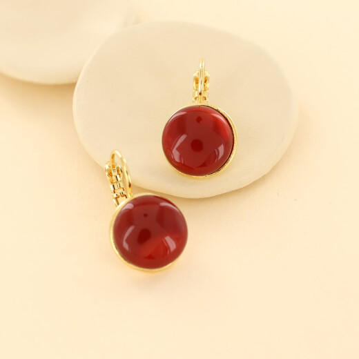 Taratata Antique Ohrringe I – elegante Hänger mit rotem Karneol in goldener Fassung