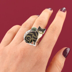 Taratata Tabby Katzen Ring - Verspielter Ring mit getigerter Katze