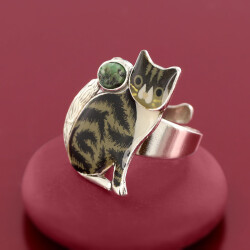 Taratata Tabby Katzen Ring - Verspielter Ring mit getigerter Katze