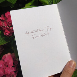 Glückwunschklappkarte "Wunsch-Glück"-Fruchtfliege | Grußkarte mit Spruch & Umschlag