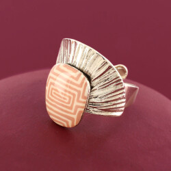 Taratata Etincelle Ring - Stilisierter Lampion Rosa mit...