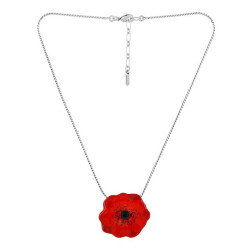 Damen Halskette mit rotem Mohn Anhänger - die feminine Kette Joli Coquelicot von Taratata