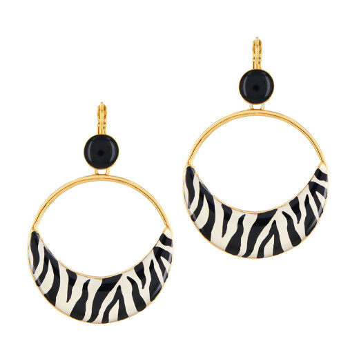 Taratata Alfred Ohrhänger - runde Ohrringe schwarz-weiß