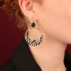 Taratata Alfred Ohrhänger - runde Ohrringe schwarz-weiß