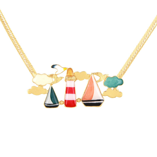 Taratata Horizon Kette - Maritimer Schmuck mit Leuchtturm & Segelboot