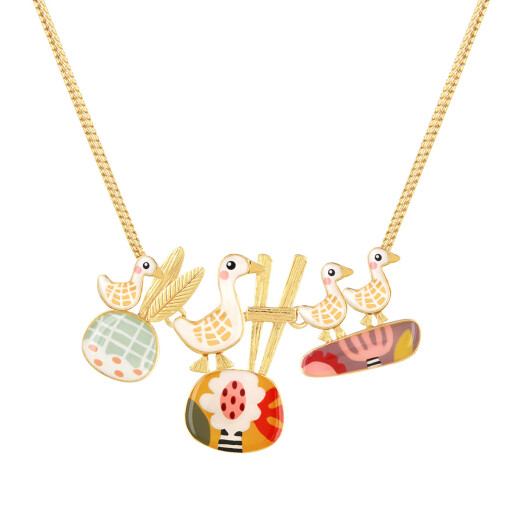 Taratata Plume Kette - vergoldete Vogelkette