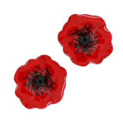 Taratata Damen Ohrclips Joli Coquelicot - Roter Mohn als Clips