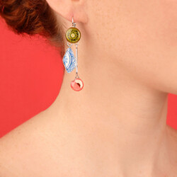 Taratata Jolie Jolie Ohrhänger - Lange Frucht‑Hänger mit Keramik‑Charme