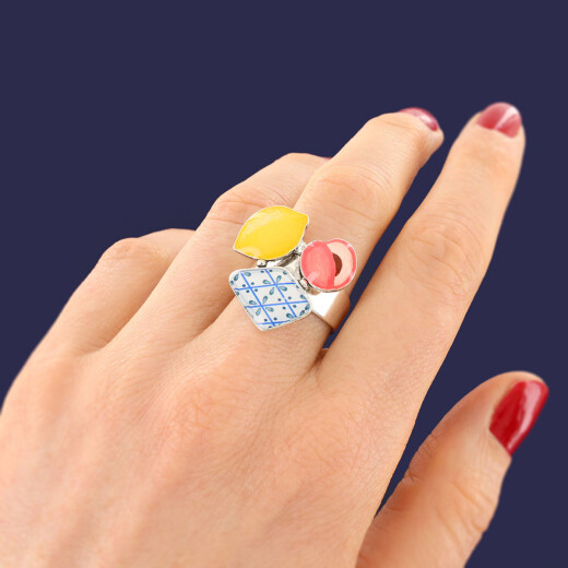 Taratata Jolie Jolie Ring - Zitrone & Pfirsich