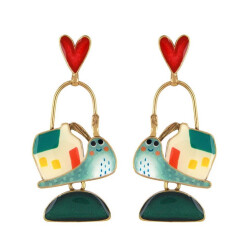 Taratata Sweet Home Ohrstecker - Schnecke mit Haus & Herz