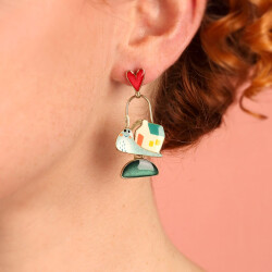 Taratata Sweet Home Ohrstecker - Schnecke mit Haus & Herz