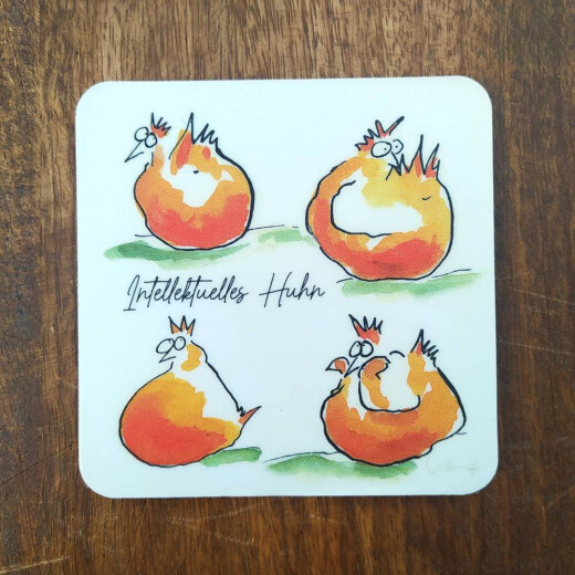 Intellektuelles Huhn | Untersetzer aus Kork