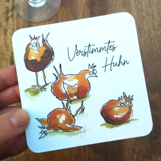 Verstimmtes Huhn | Untersetzer aus Kork