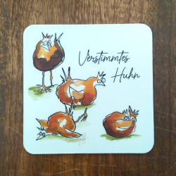 Verstimmtes Huhn | Untersetzer aus Kork