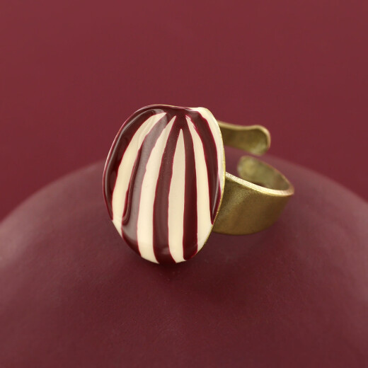 Taratata Kaly Ring mit floralem Muster in Rot