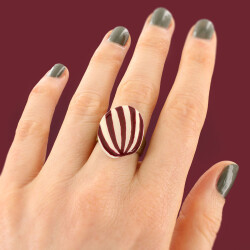 Taratata Kaly Ring mit floralem Muster in Rot