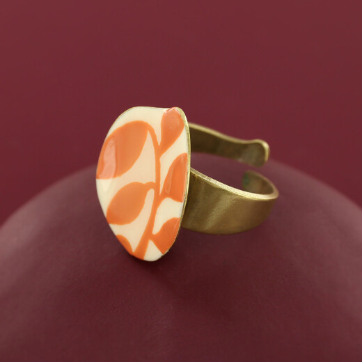 Taratata Kaly Ring mit floralem Muster in Orange