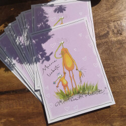Postkarte mit Spruch "Meine liebste Omi" | Omi-Fruchtfliege