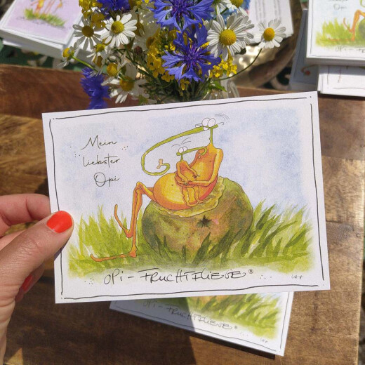 Postkarte mit Spruch "Mein liebster Opi" | Opi-Fruchtfliege