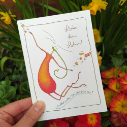 Postkarte mit Spruch - Liebe dein Leben | Euphorische...