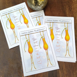 Postkarte mit Spruch - Du bist schön so wie du bist | Vorher-Nachher-Fruchtfliege