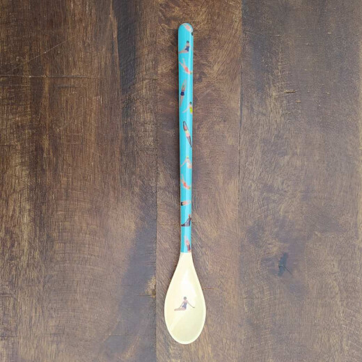 Retro Swimster | Melamin Löffel Groß | Rice - langer Löffel aus Melaminharz mit sommerlich buntem schwimmerinnen muster in Blau Orange