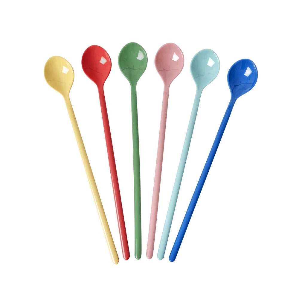 Latte Löffel Set Bunt - 6 Melaminlöffel von Rice