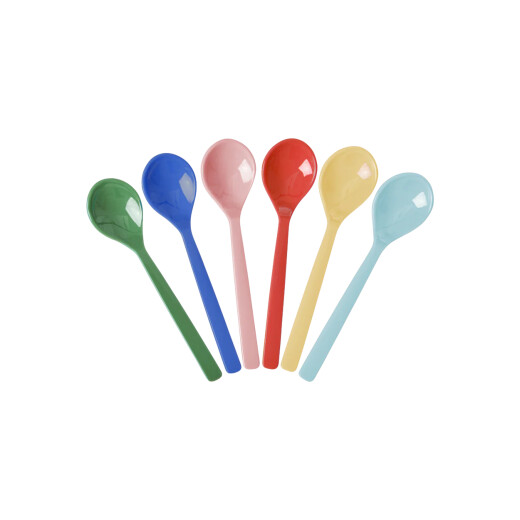 Bunte Teelöffel | 6-er Set Kleine Melamin Löffel | Rice