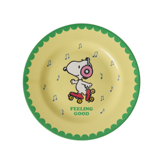 Rice Melamin Teller Skating Snoopy – Peanuts Kollektion Gelb  – Bruchsicher & Leicht