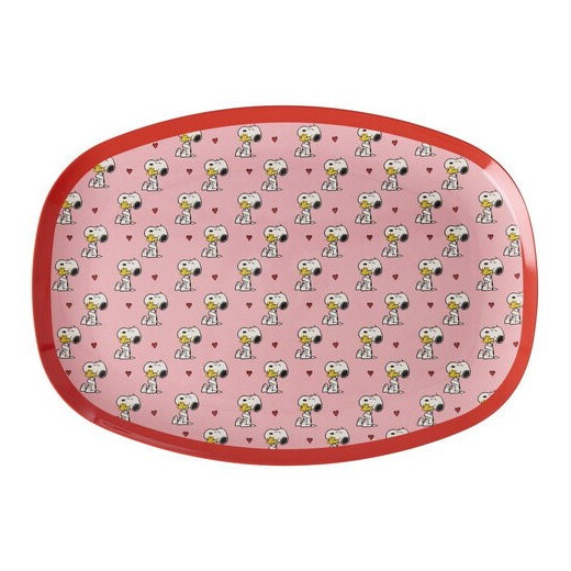 Rice Snoopy Teller Oval Melamin - süßer Snoopy in Pink | Rice x Peanuts
