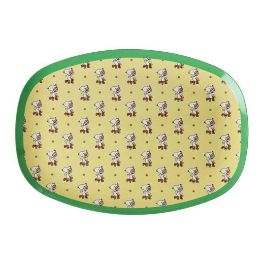 Rice Snoopy Teller Oval Melamin - Skating Snoopy in Gelb | Rice x Peanuts