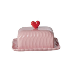 Rice Butterdose mit Herz - Keramik in Pink